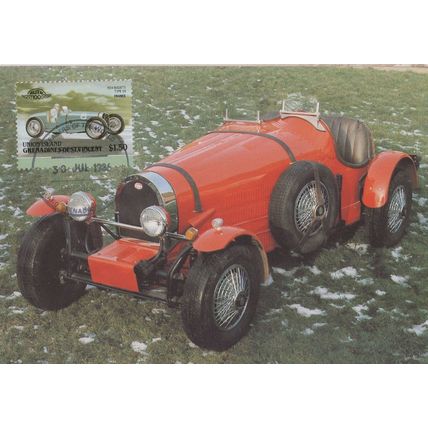 1034 Bugati Classic Car First Day Cover Postcard