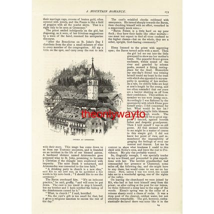Gressoney St Jean, Church, Italy, Book Illustration (Print), 1890