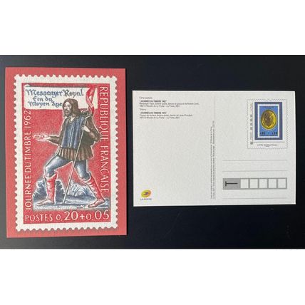 France 2021 - Carte Postale Entier Journée du timbre 1962 Messager Royal