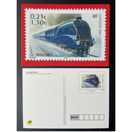 France 2021 Carte Postale Entier Train Railways Légendes du Rail Mallard