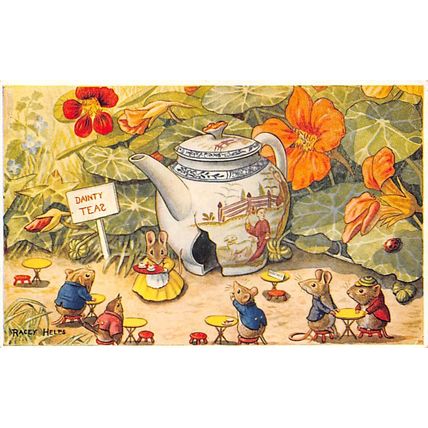 Racey Helps : The Tea Shop : Medici postcard Pkt. 198