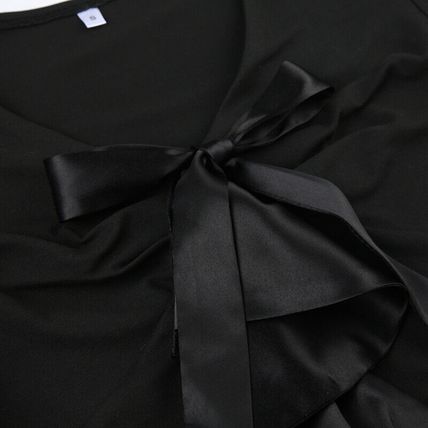 Vintage Y2K Tie-Up Black T-shirt Fold Slim Grunge Crop Top Harajuku Kawaii Tee