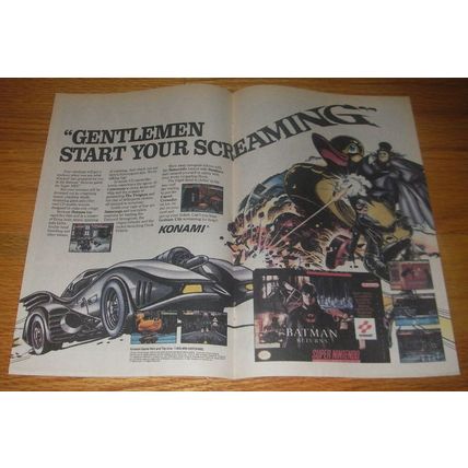 1993 Konami Batman Returns Video Game Ad - Gentlemen Start your screaming