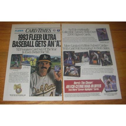 1993 Fleer Ultra Baseball Cards Ad - 1993 Fleer Ultra Baseball Gets an A
