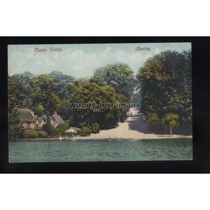TQ3313 - Oxfordshire - The Happy Valley Park from the Thames at Henley, postcard