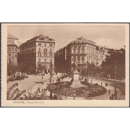 Piazza Corvetto, Genova, c.1930 - Cartolina