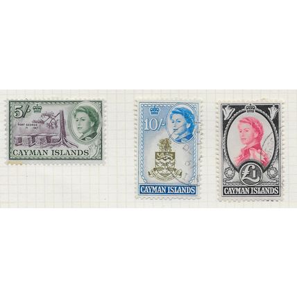 CAYMAN ISLANDS 1959 QE2 NEW PICTORIALS SET USED 165 - SG177 178 179 SG