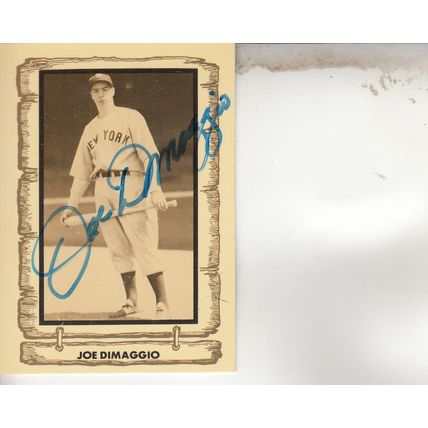 JOE DIMAGGIO AUTO 1980 AUTOGRAPHED NEW YORK YANKEES HOF WORLD CHAMPION OUTFIELD