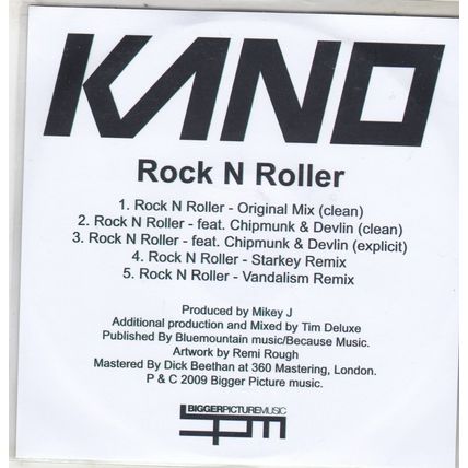 Kano : Rock N Roller. (2009) PROMO CD Remix Single.