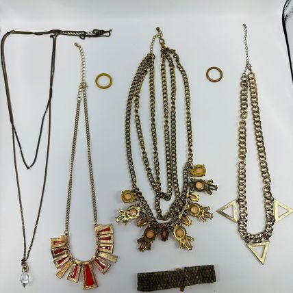Assorted Statement Necklaces & Bracelet Set Geometric Floral Fashion Jewelry