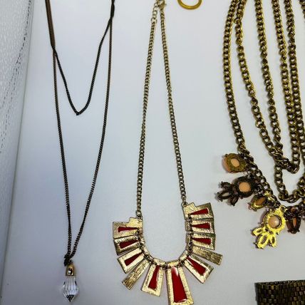 Assorted Statement Necklaces & Bracelet Set Geometric Floral Fashion Jewelry