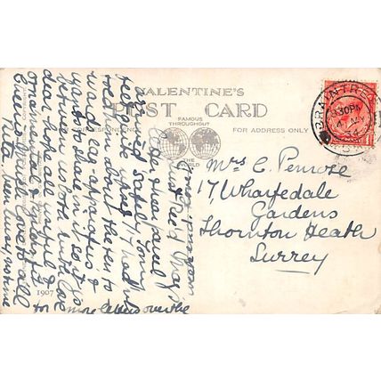 G E Studdy : I'm too far away to be kissed : "Bonzo" postcard 1907 pu