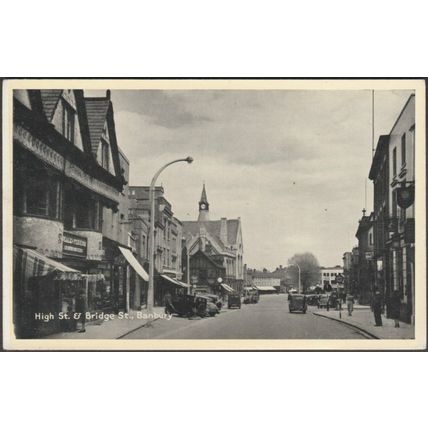 High Street & Bridge Street, Banbury, Oxfordshire, c.1950s - TVAP Postcard