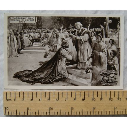 vintage postcard Oxford Pageant, The Coronation of Harold Harefoot, 1036