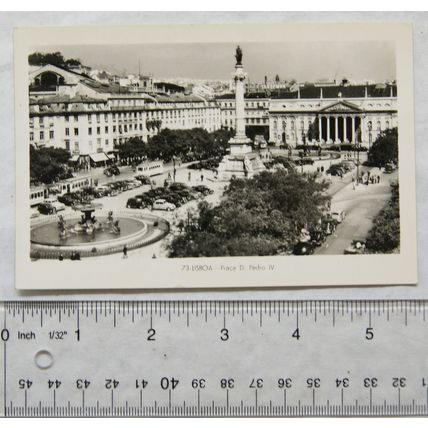 vintage postcard Lisboa, Praça D Pedro IV, Portugal