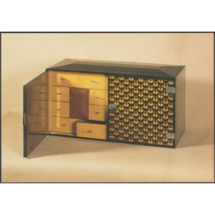 1906 Marquetry Cabinet, c.1980s - Cheltenham Art Gallery & Museum Postcard