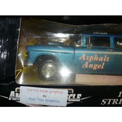 1/18 ( ILRWB ) Custom made 1955 Chevy , " Asphalt Angel " drag car ,