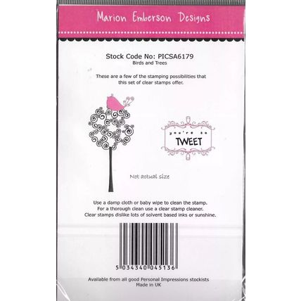 Marion Emberson. Birds & Trees Stamp Set. Stamping Cardmaking Scrapbooking Craft