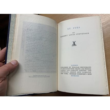 RARE* 1923 ROBERT LOUIS STEVENSON "ST IVES" FICTION VOL 19 ANTIQUE BOOK (P6)