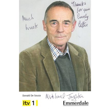 Donald De Souza Emmerdale Rare Undedicated Hand Signed Cast Card Photo