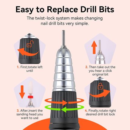 Makartt Nail Drill Handpiece for Up200 Machine:Professional Electric File Remove
