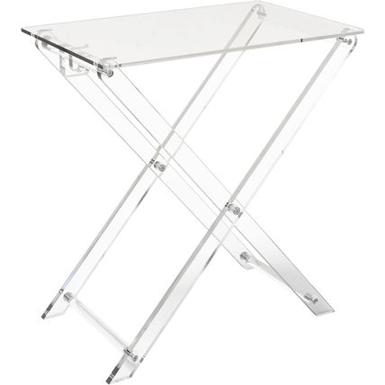 TV Tray Acrylic Folding TV Tray Table Foldable Furniture Modern Small Desk Space