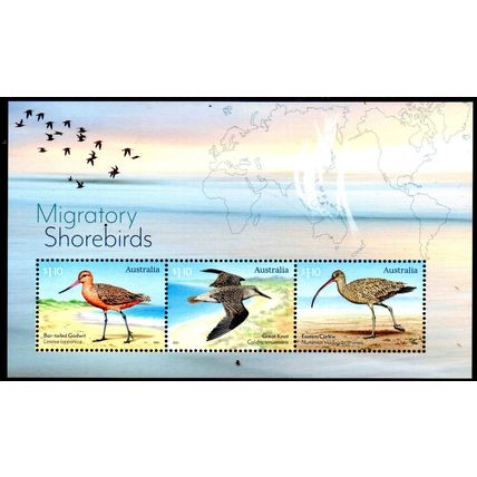 AUSTRALIA: 2021, MIGRATORY SHORE-BIRDS, MINT NEVER HINGED MINIATURE SHEET.