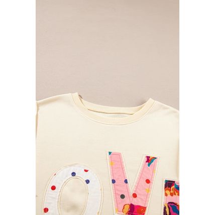 Apricot LOVE PATCH Graphic Oversized Sweatshirt