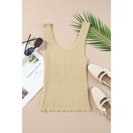Apricot Textured U Neck Slim Fit Sweater Vest