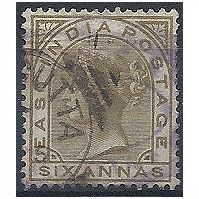 India 1876 SG80 6a Olive-Bistre Good/Fine Used . .