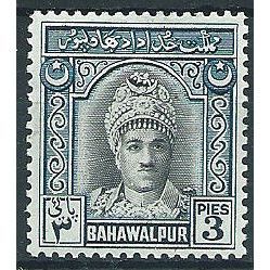 Bahawalpur 1948 SG19 3p Black & Blue Mounted Mint .. ..