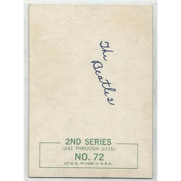 BEATLES 2nd series ' FAB FOUR ' card # 72 .. green back (1964)