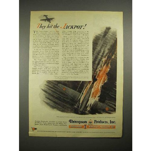 1944 WWII Thompson Products Ad - Hit the Jackpot
