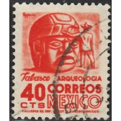 Mexico, 1951 40c Stone Head, SG 841 (Scott #862), used