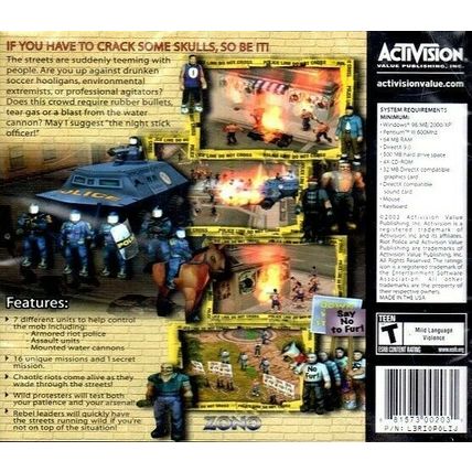 Riot Police (PC-CD, 2003) for Windows 98/ME/2000/XP - NEW CD in SLEEVE