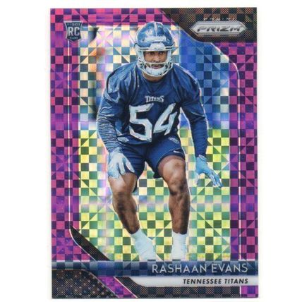 PRIZM PURPLE CHECKERBOARD PRIZM RASHAAN EVANS ROOKIE REFRACTOR #/49
