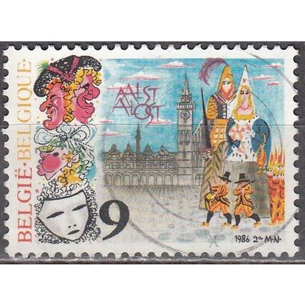 Belgique 1986 Michel 2252 O Cote (2008) 0.35 € Alost Géants beffroi Cachet rond
