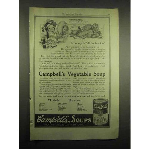 1918 Campbell's Vegetable Soup Ad - All the Fashion
