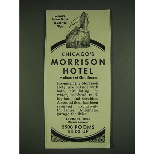 1932 Morrison Hotel Ad - Chicago's Morrison Hotel
