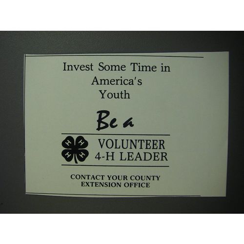1989 4-H Club Ad - Invest some time in America's youth