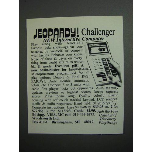 1989 Jeopardy! Challenger Computer Ad