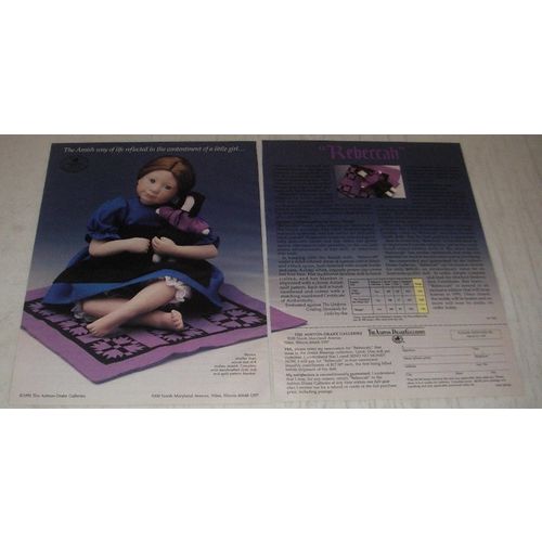 1991 Ashton-Drake Rebeccah Doll Ad - The Amish way of life reflected