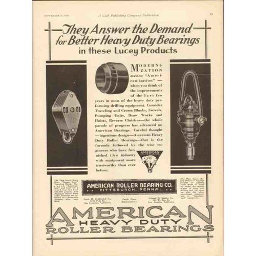 AMERICAN ROLLER BEARING CO 1930 demand better heavy duty vintage ad