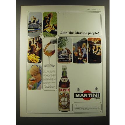 1964 Martini Vermouth Ad - Join the Martini People