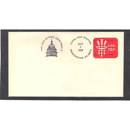 Event Papal Vist 10/7/79 U581 15c Uncle Sam (No Cachet-U/A) CV40944