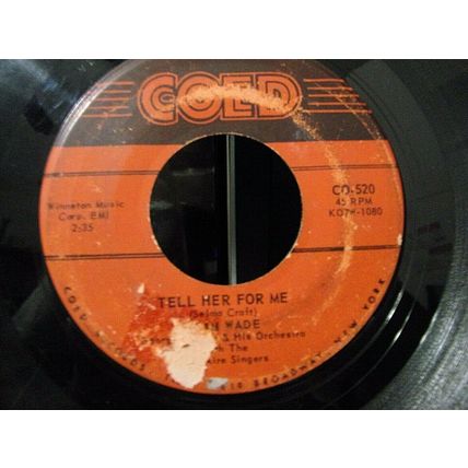 Adam Wade-Tell Her For Me / Don't Cry My Love-1959-45rpm-VG