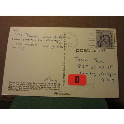 multiview, CONNECTICUT, . USA. used postcard 1979 pm =