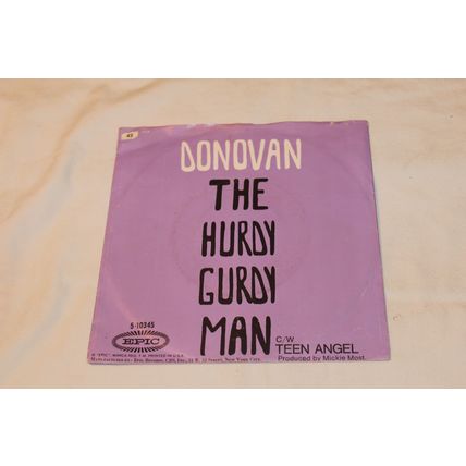 Donovan 45 & Picture Sleeve-HURDY GURDY MAN/TEEN ANGEL