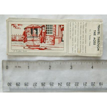 1962 Typhoo Travel through the Ages package card No. 3 Sedan Chair