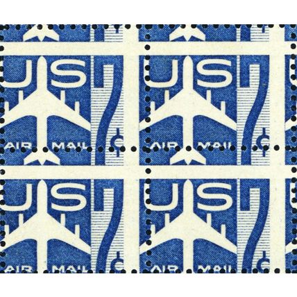 C51, Mint NH 7¢ Two Way Misperf Error Block of Four Stamps - Stuart Katz